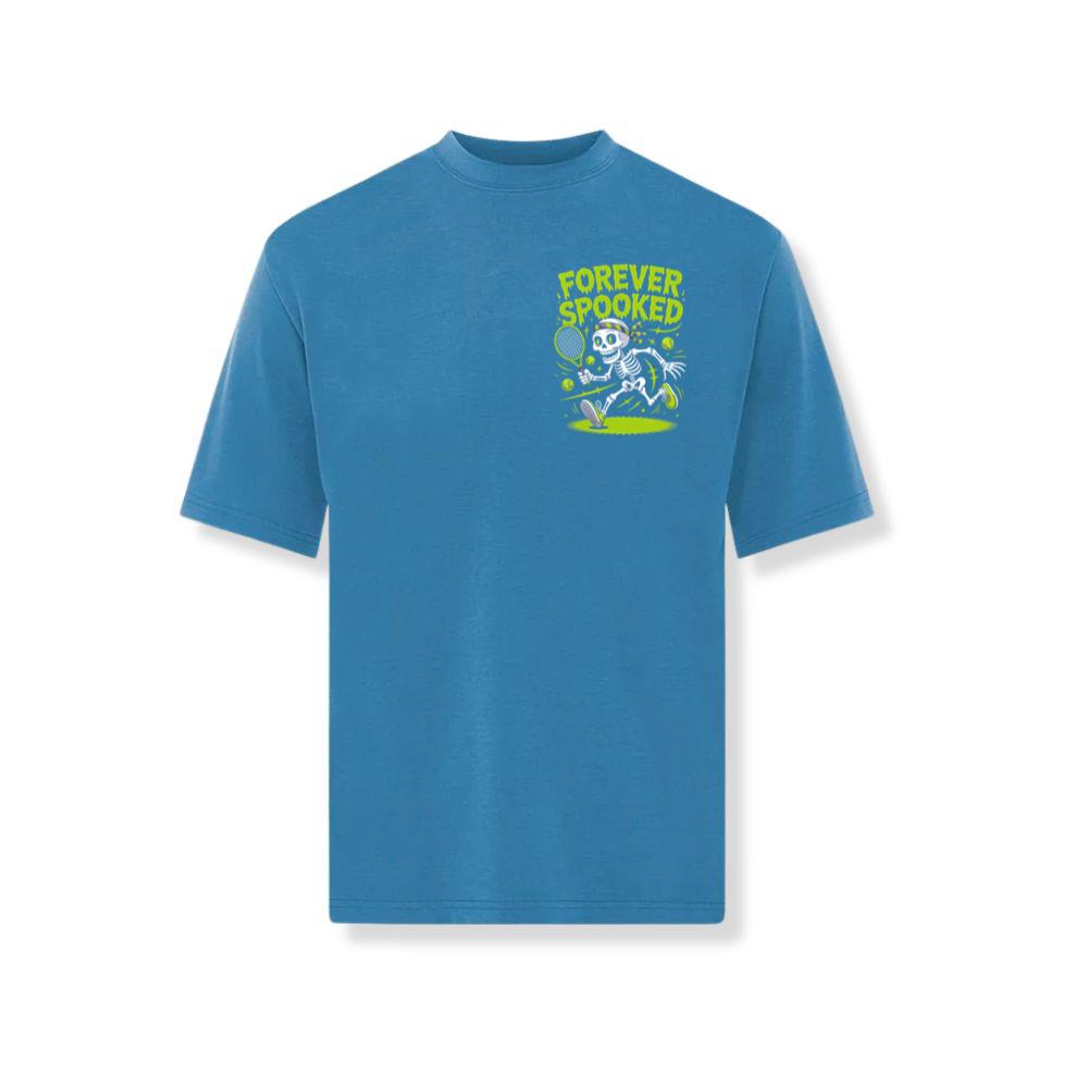 Forever Spooked Skeleton Tennis Funny Graphic TShirt Groovethink