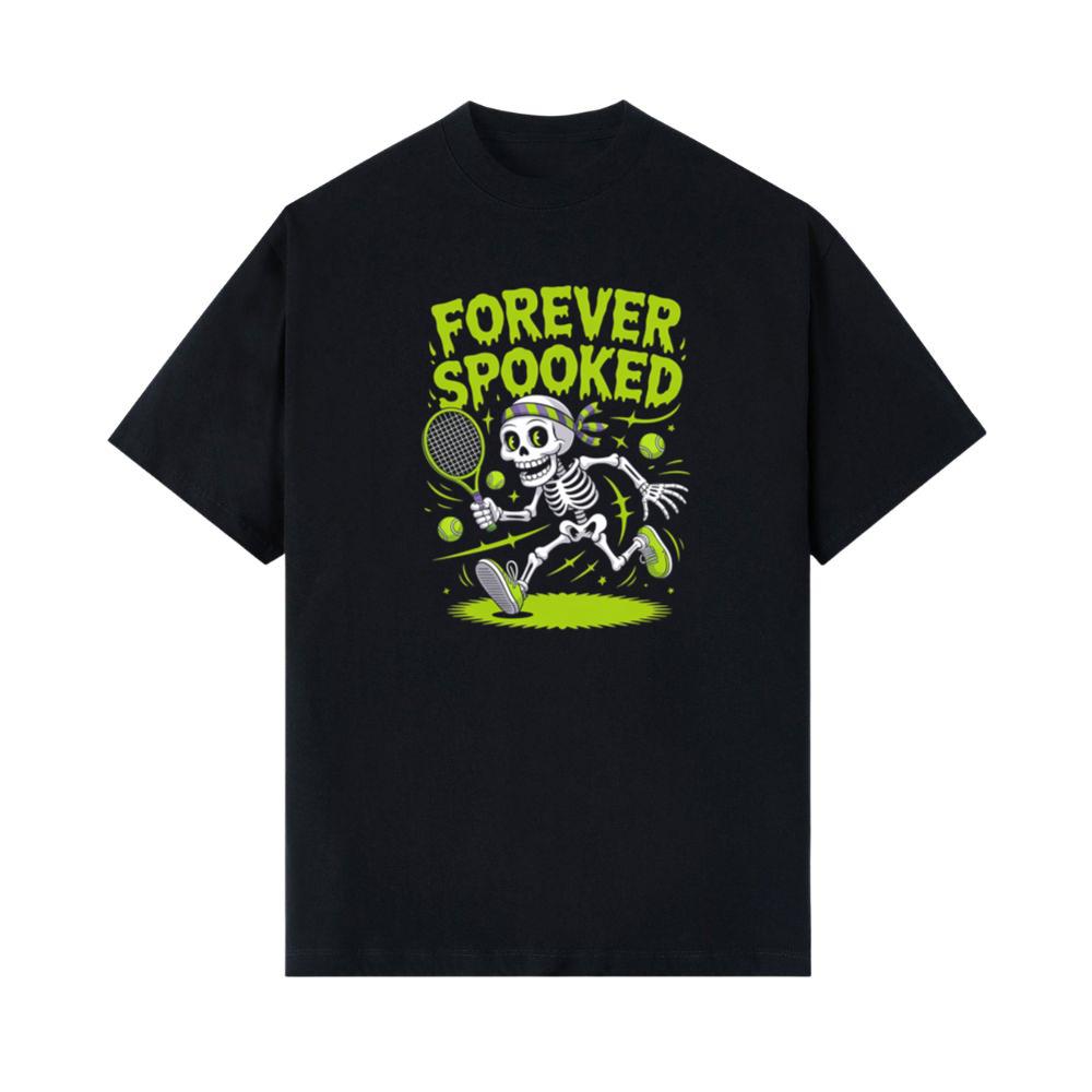 Forever Spooked Skeleton Tennis Funny Graphic T-Shirts