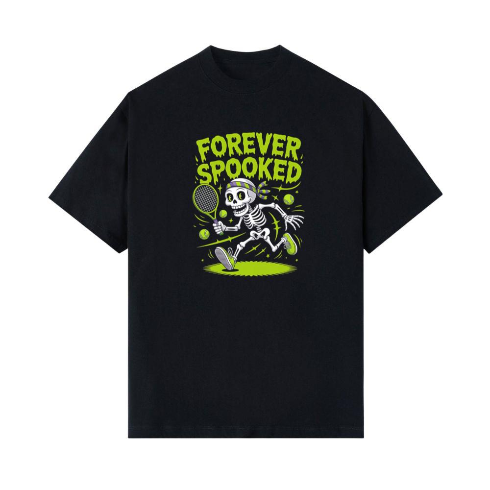 Forever Spooked Skeleton Tennis Funny Graphic T-Shirts