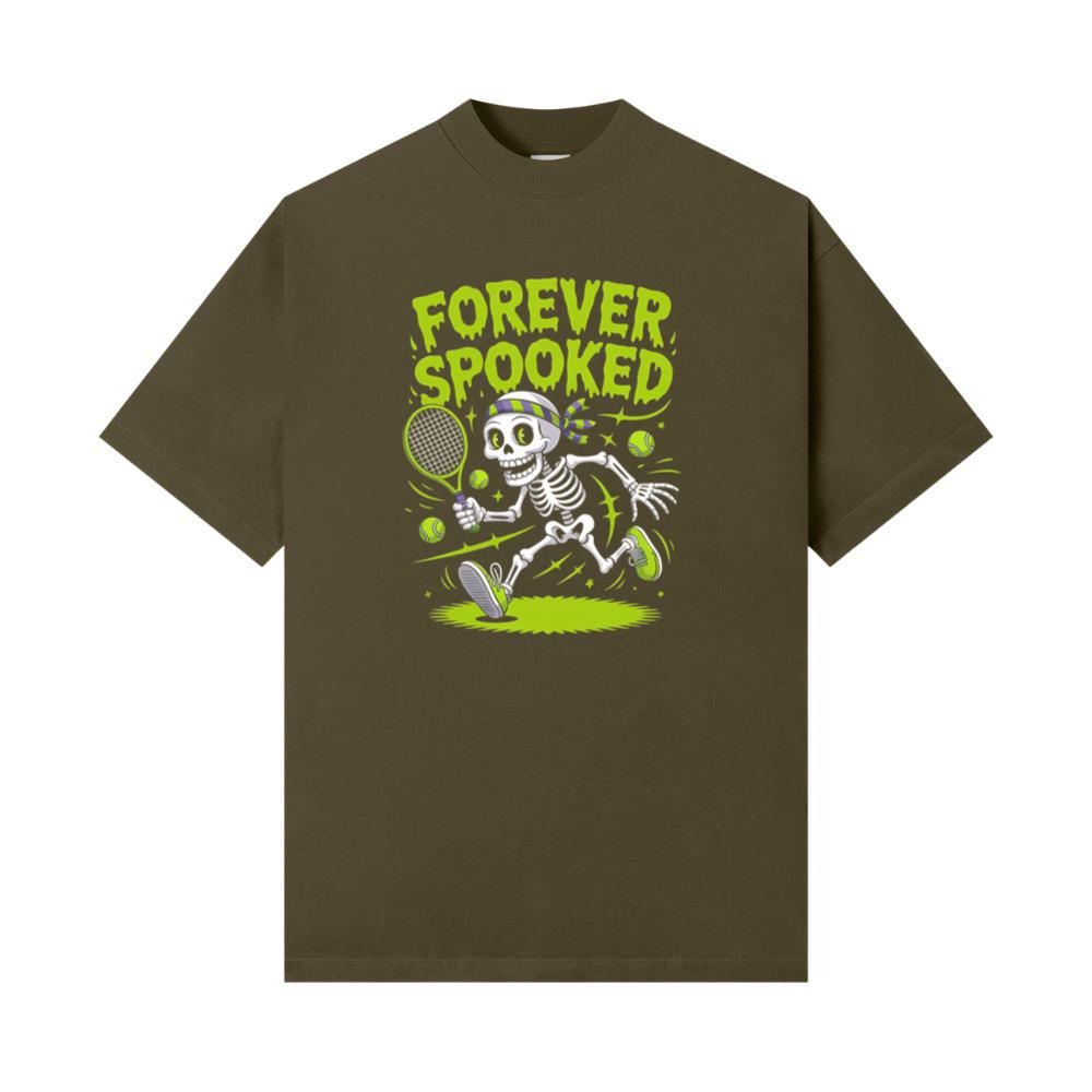 Forever Spooked Skeleton Tennis Funny Graphic T-Shirts - Image 3