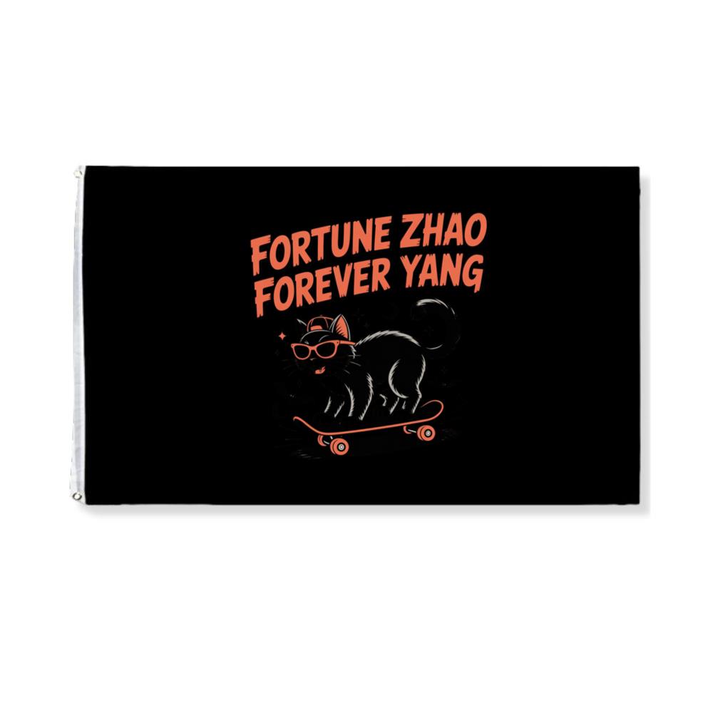 Fortune Zhao Forever Yang Cat Skateboard Design Flag