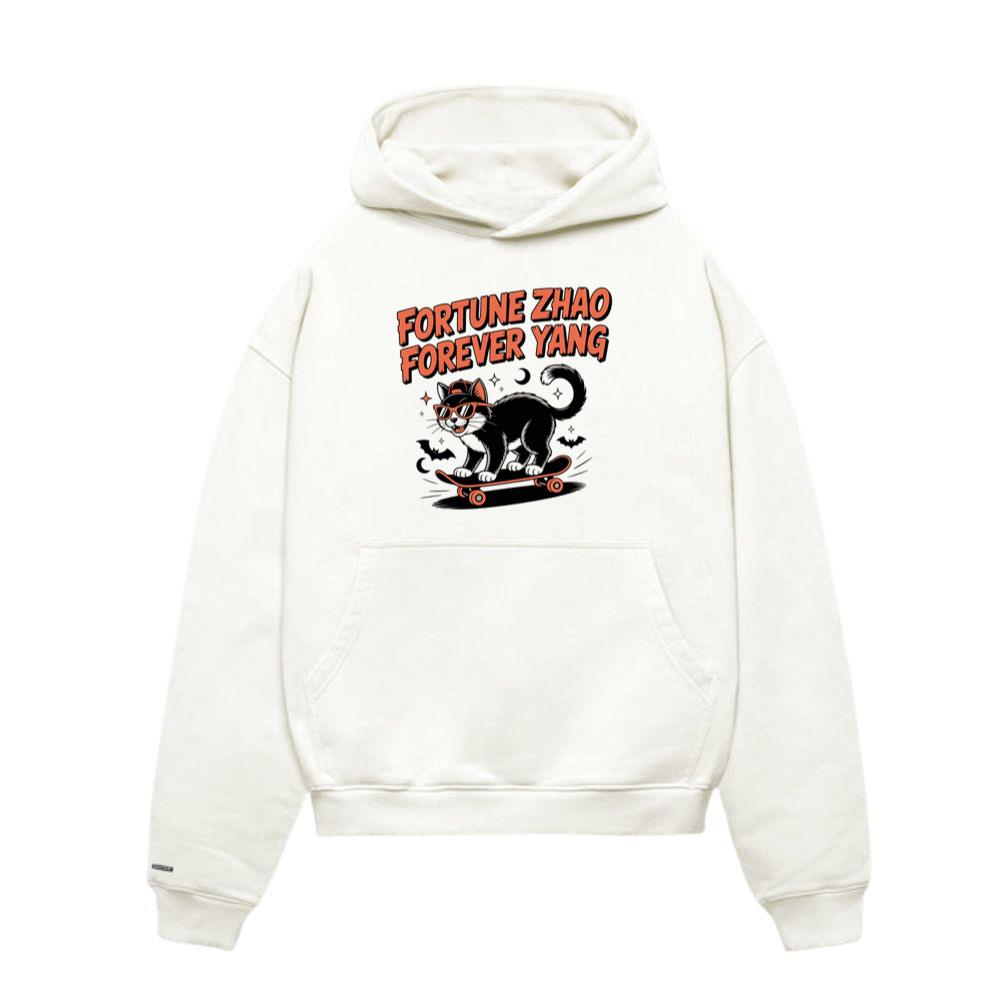 Fortune Zhao Forever Yang Cat Skateboard Design Hoodie