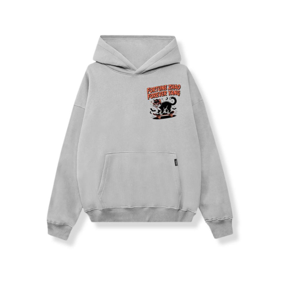 Fortune Zhao Forever Yang Cat Skateboard Design Hoodies