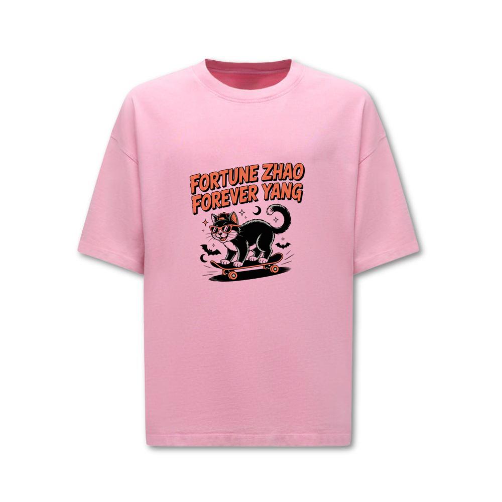 Fortune Zhao Forever Yang Cat Skateboard Design T-Shirt