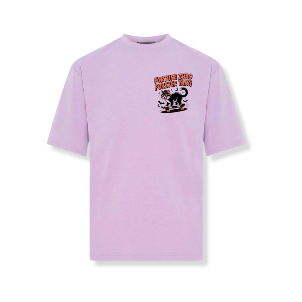 Fortune Zhao Forever Yang Cat Skateboard Design T-Shirt - Image 3