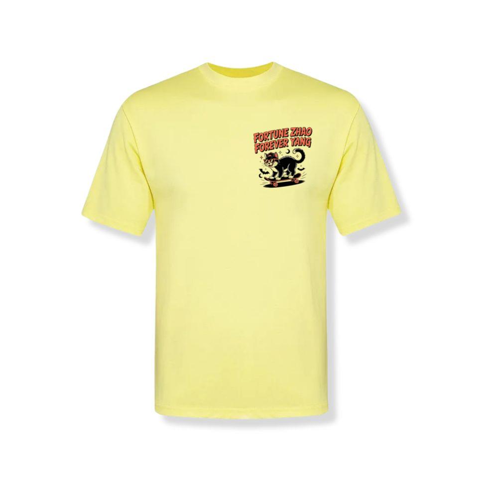 Fortune Zhao Forever Yang Cat Skateboard Design T-Shirt