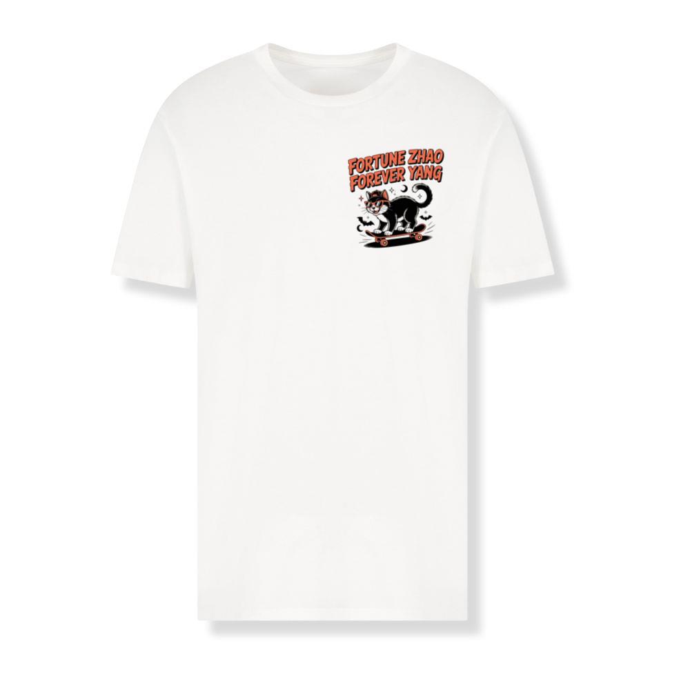 Fortune Zhao Forever Yang Cat Skateboard Design T-Shirt