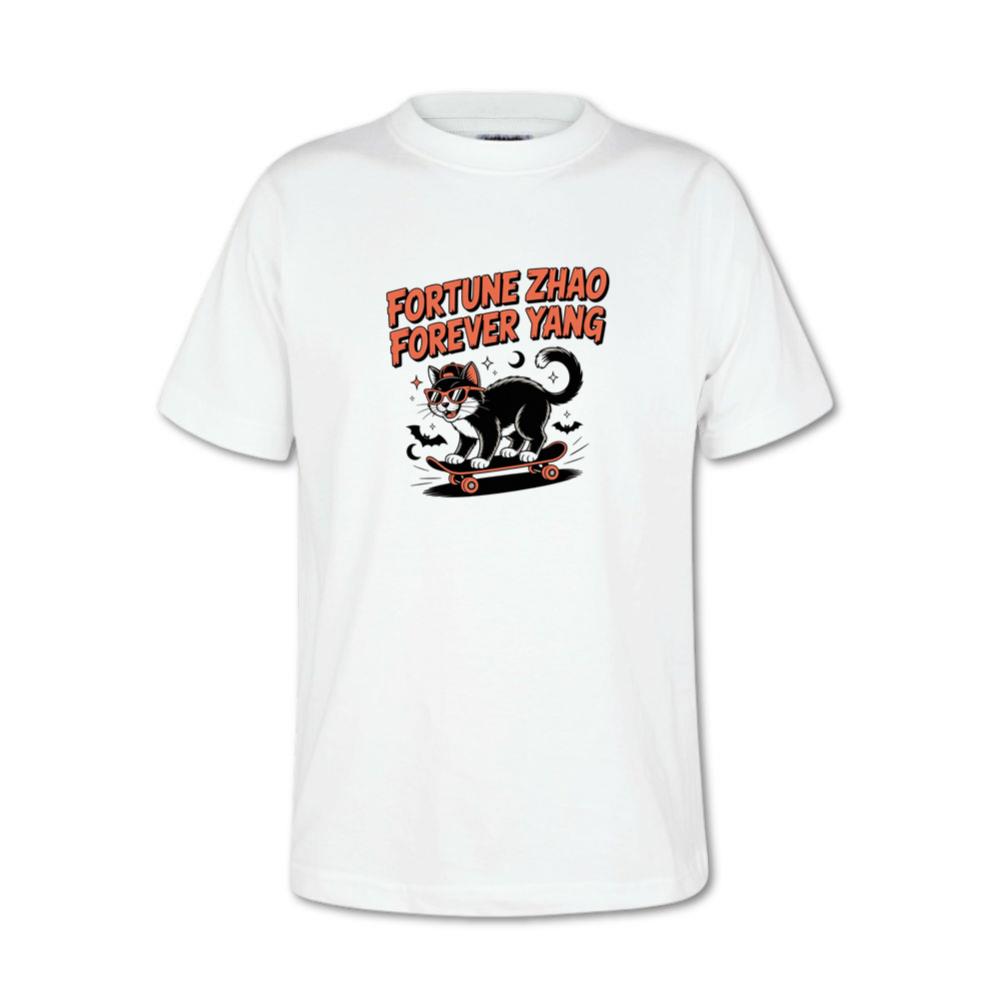 Fortune Zhao Forever Yang Cat Skateboard Design T-Shirts