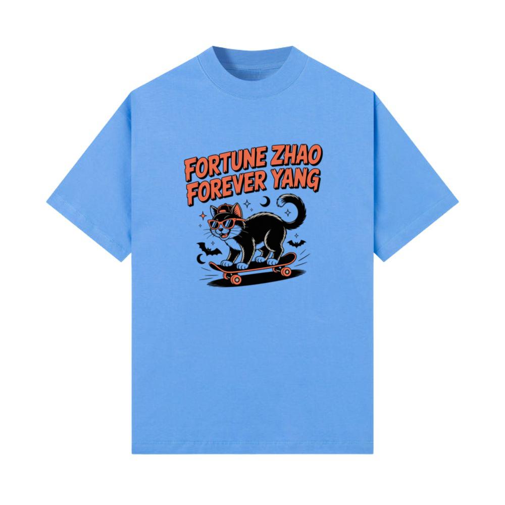 Fortune Zhao Forever Yang Cat Skateboard Design T-Shirts