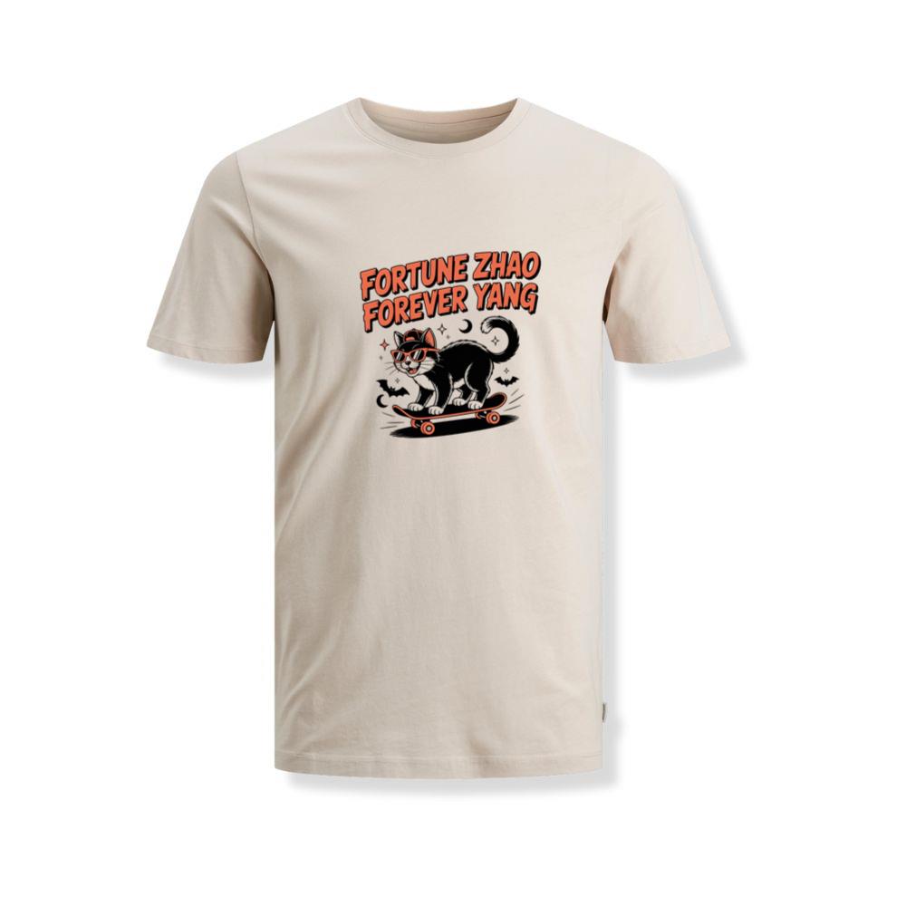 Fortune Zhao Forever Yang Cat Skateboard Design T-Shirts