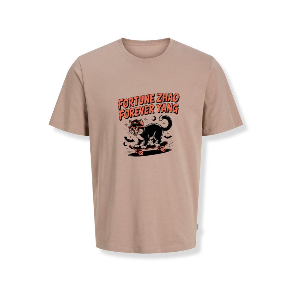 Fortune Zhao Forever Yang Cat Skateboard Design T-Shirts