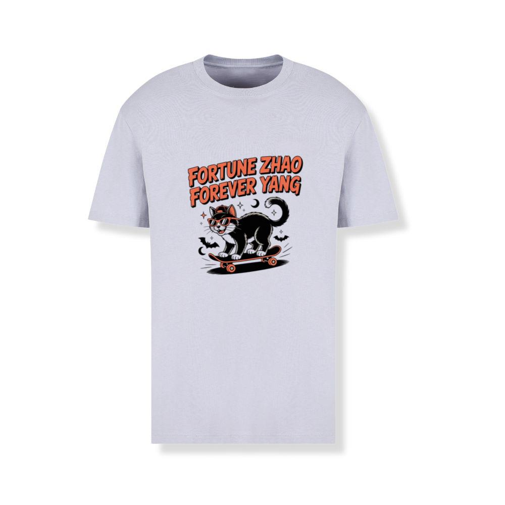 Fortune Zhao Forever Yang Cat Skateboard Design T-Shirts