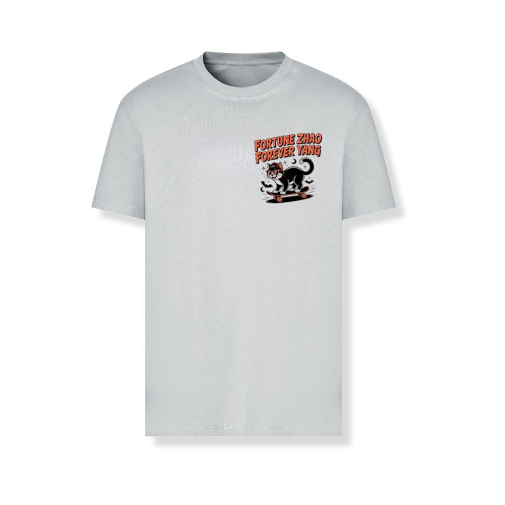 Fortune Zhao Forever Yang Cat Skateboard Design T-Shirts
