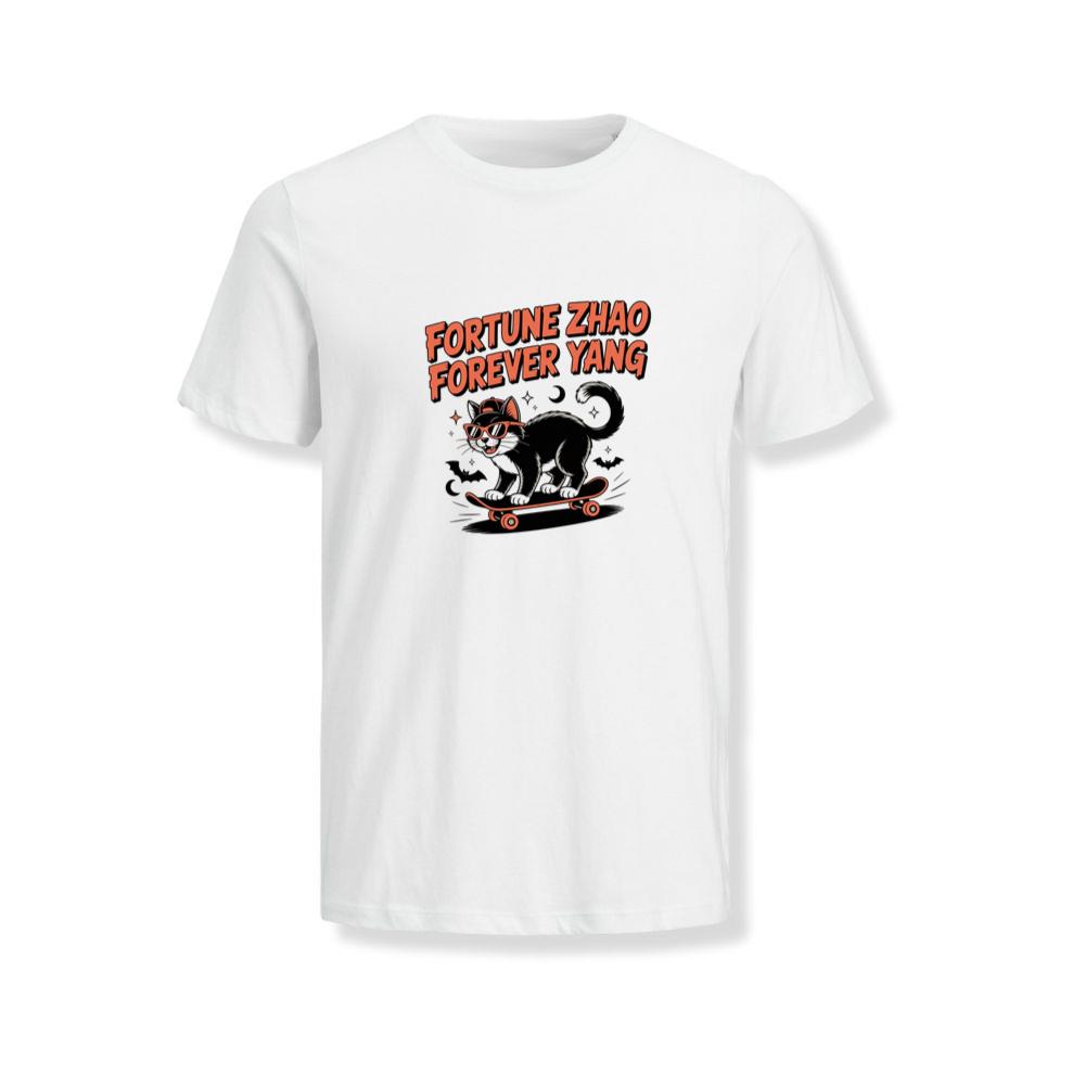 Fortune Zhao Forever Yang Cat Skateboard Design T-Shirts