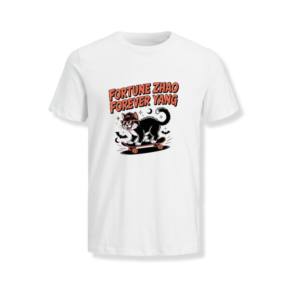 Fortune Zhao Forever Yang Cat Skateboard Design T-Shirts