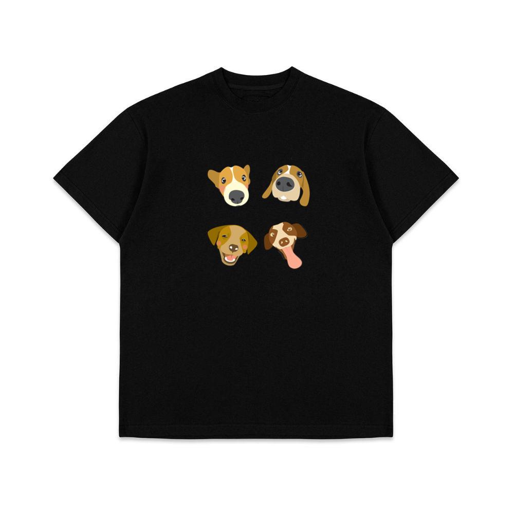 Four Cute Dog Faces T-Shirts