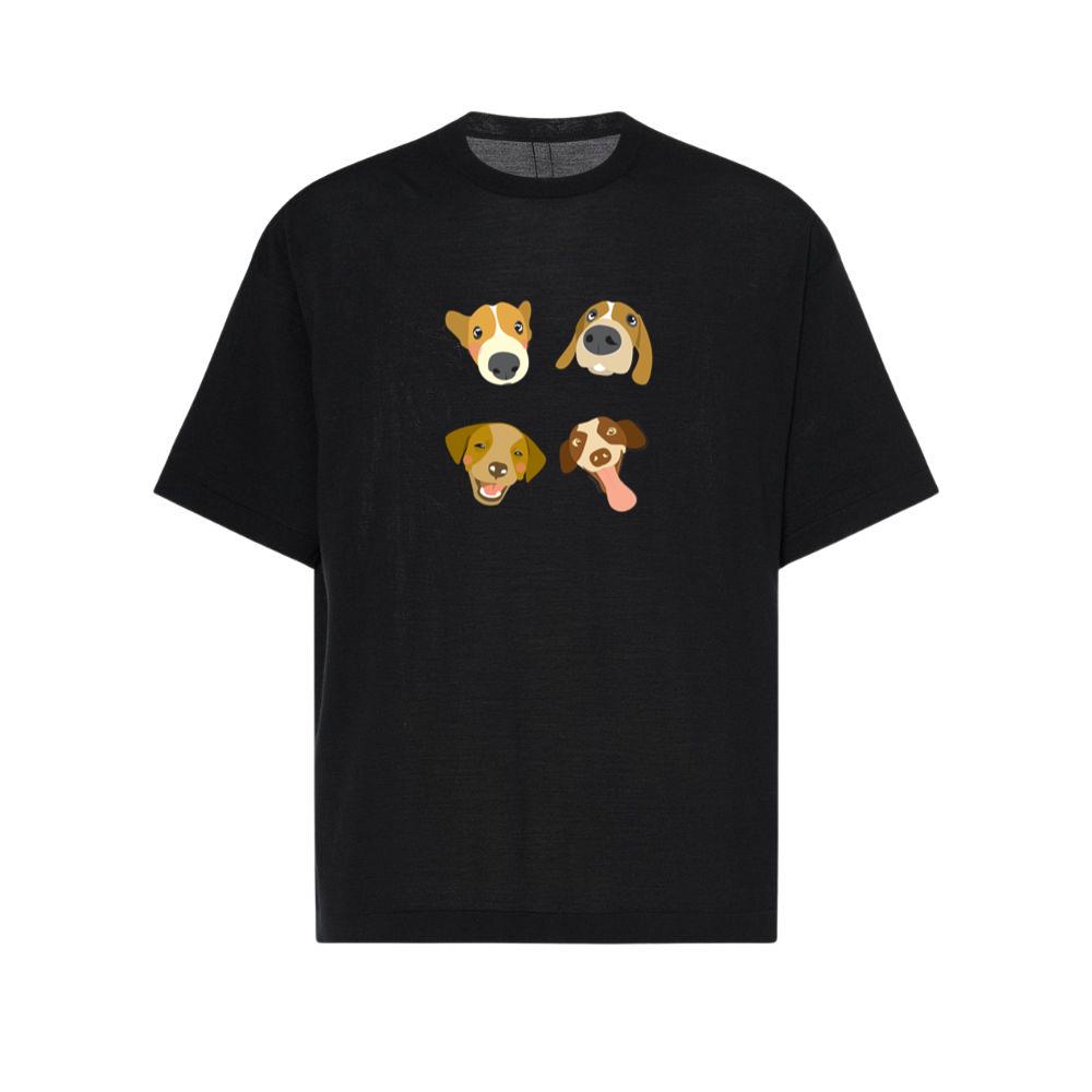 Four Cute Dog Faces T-Shirts