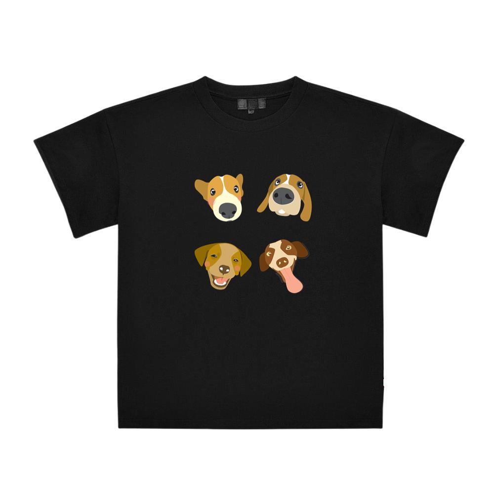 Four Cute Dog Faces T-Shirts
