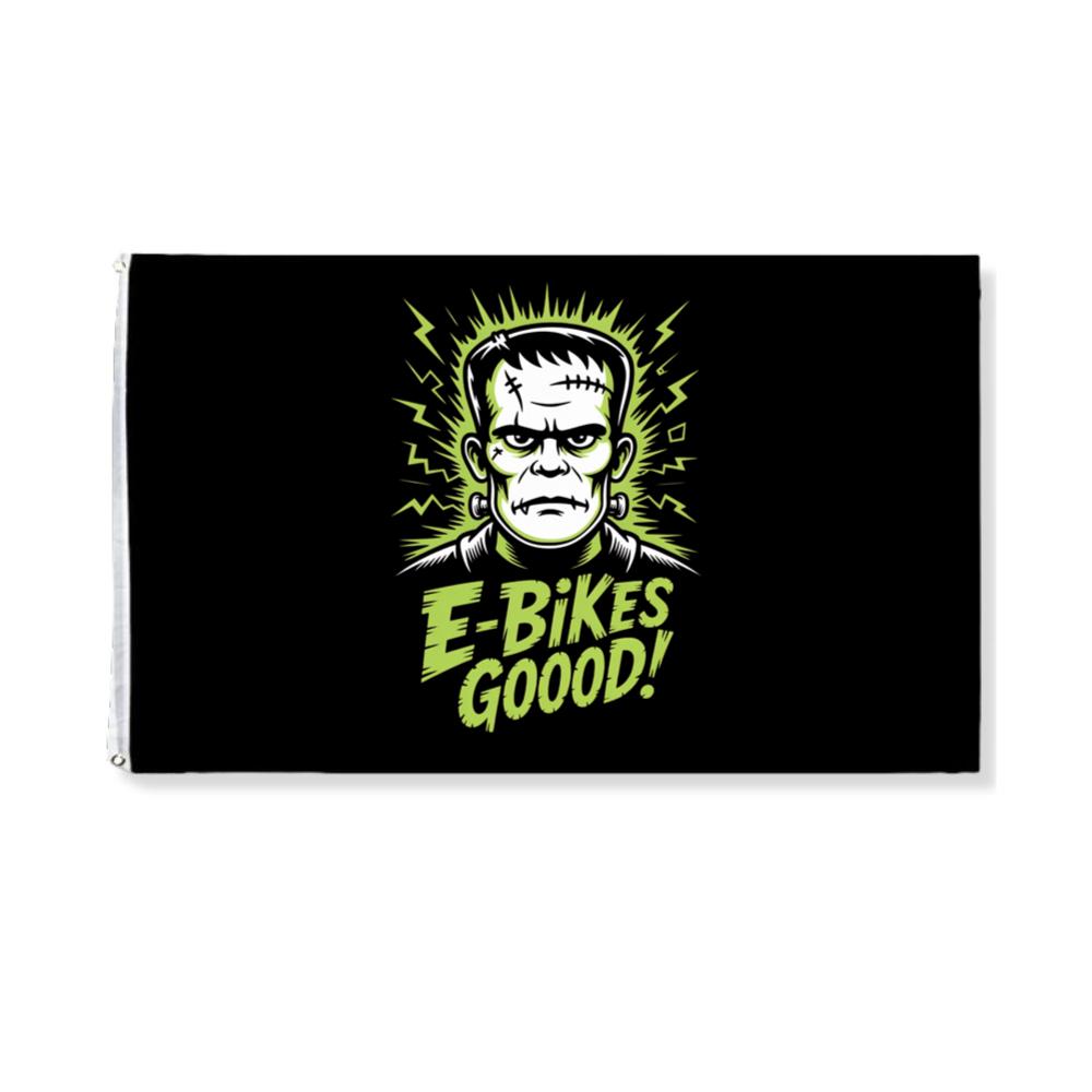 Frankenstein Monster E-Bikes Good Retro Horror Design Flat
