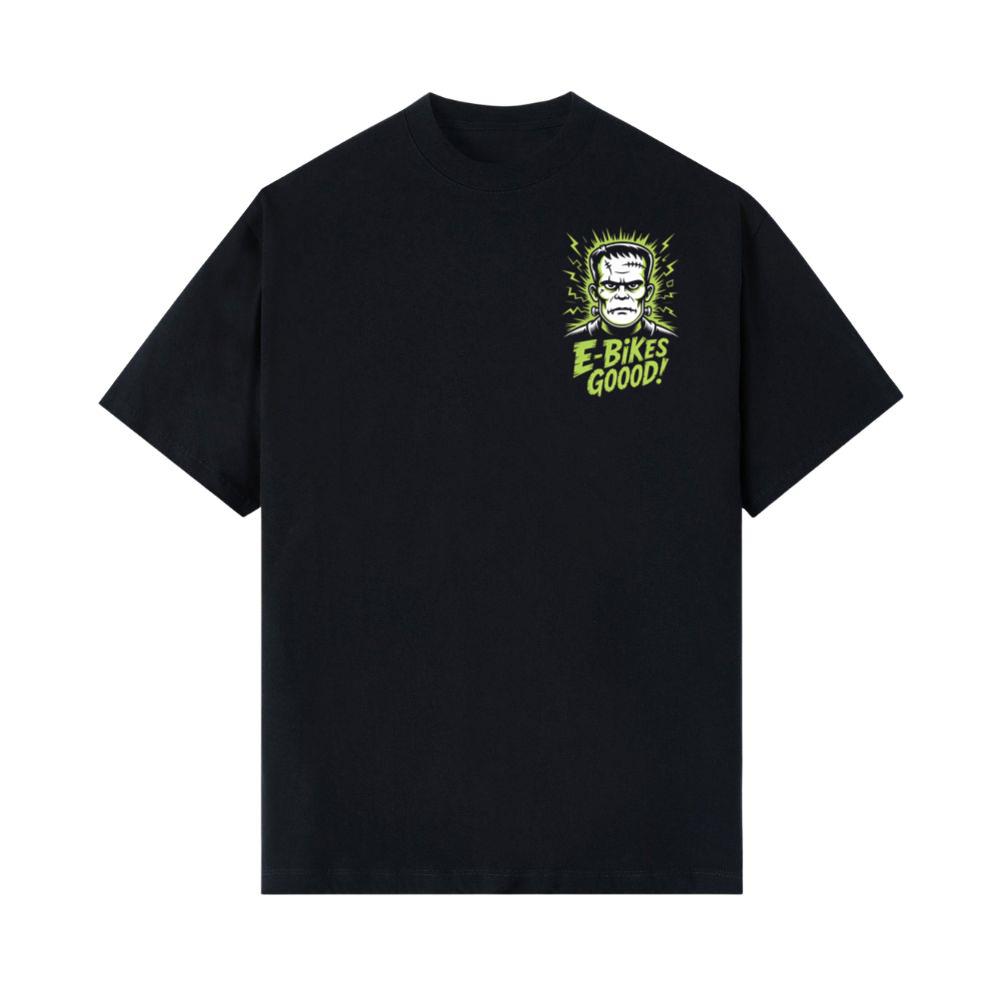 Frankenstein Monster E-Bikes Good Retro Horror Design T-Shirt