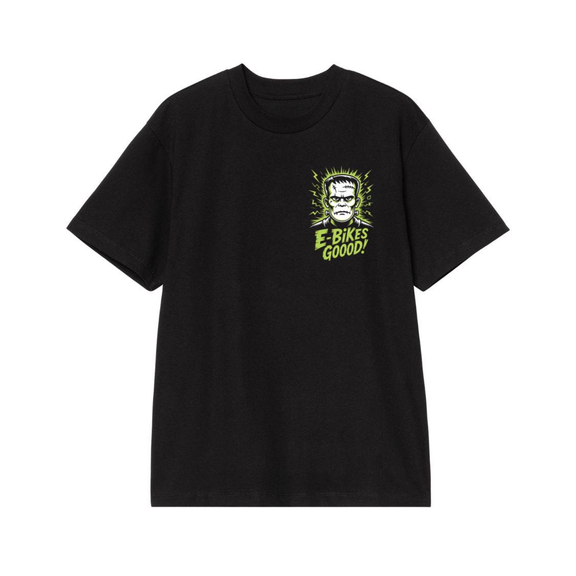 Frankenstein Monster E-Bikes Good Retro Horror Design T-Shirt
