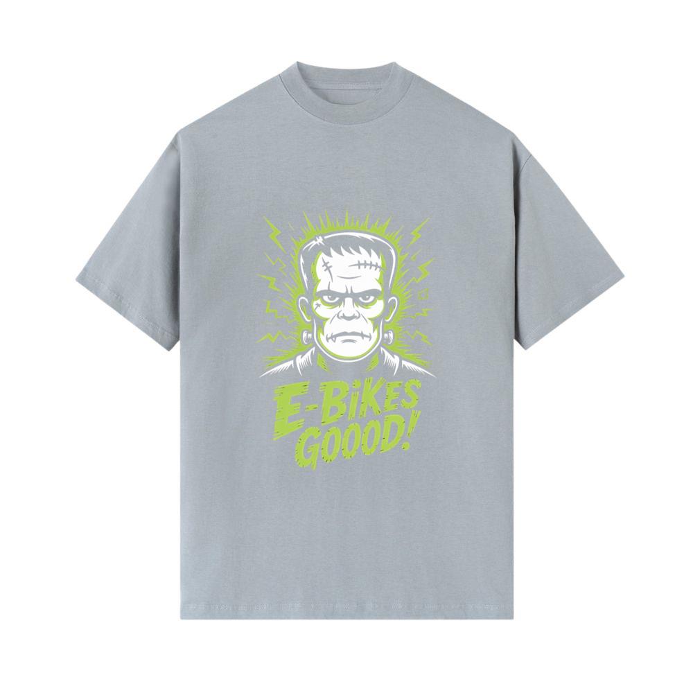 Frankenstein Monster E-Bikes Good Retro Horror Design T-Shirt