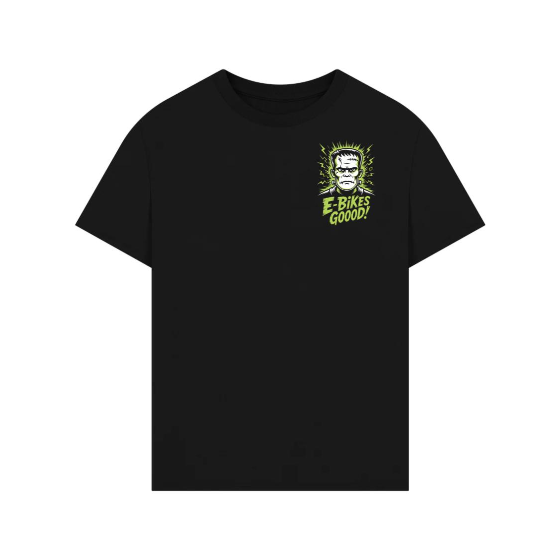 Frankenstein Monster E-Bikes Good Retro Horror Design T-Shirt