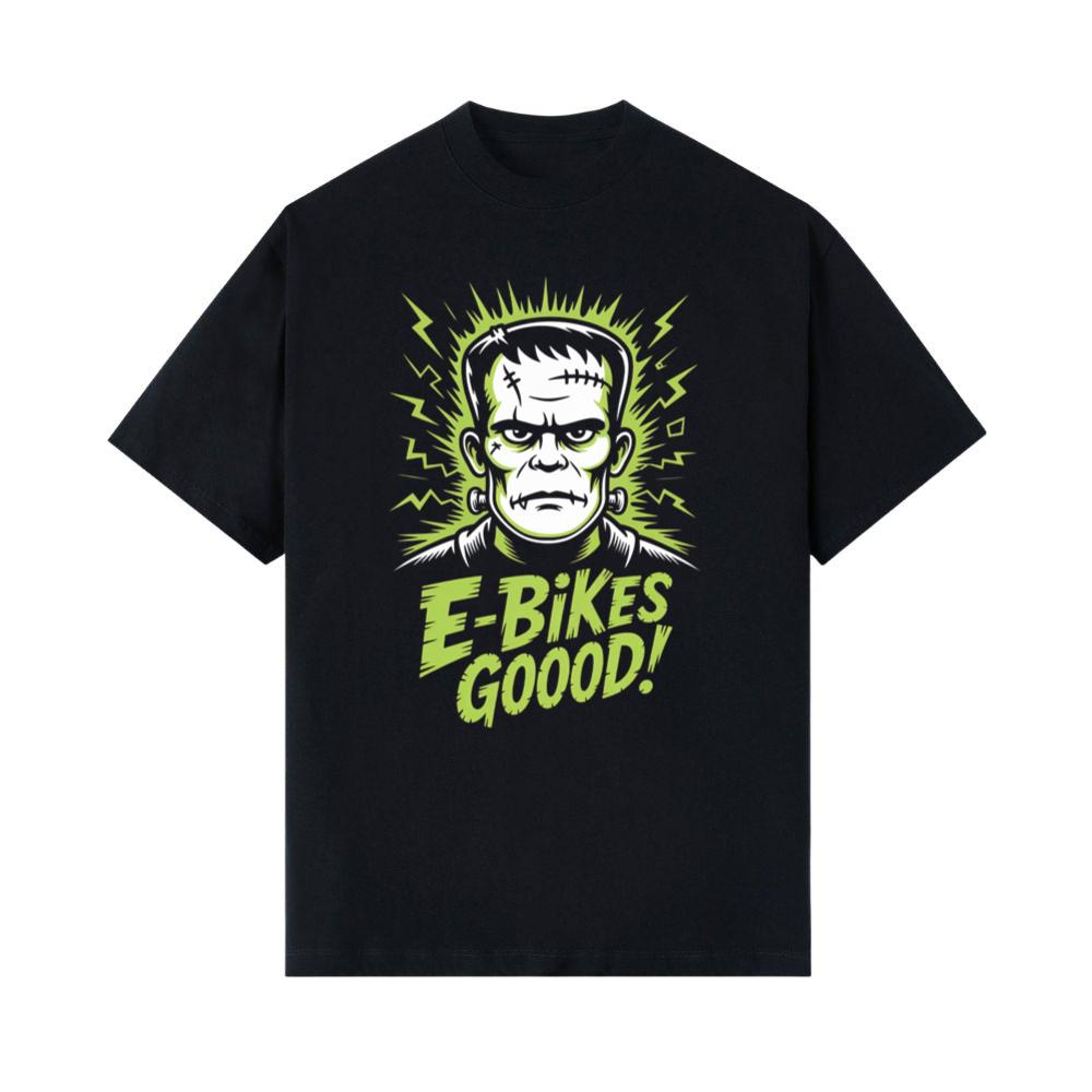 Frankenstein Monster E-Bikes Good Retro Horror Design T-Shirts