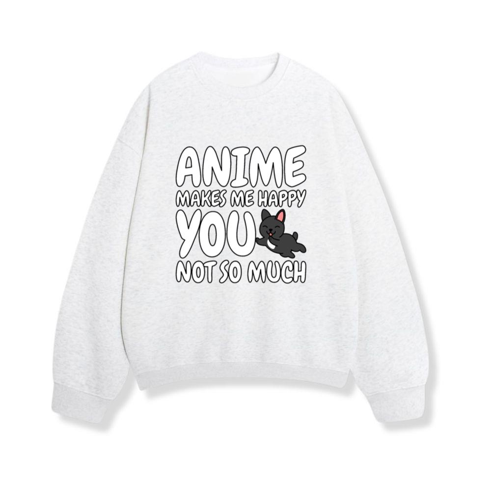French Bulldog Anime Makes Me Happy Sweatshirt
