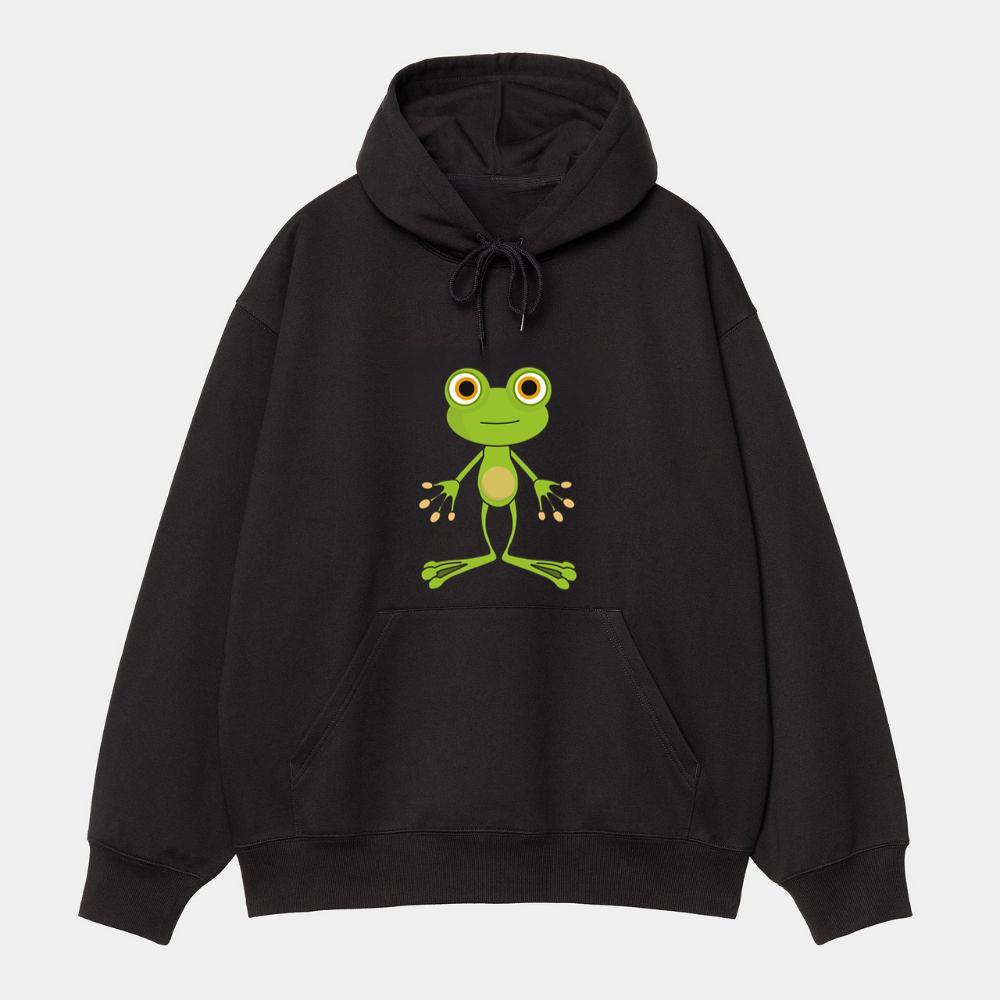 Friendly Standing Green Frog Hoodie