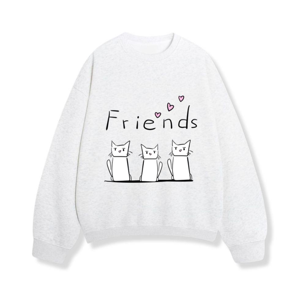Friends three cats animals animal Sweatshirt