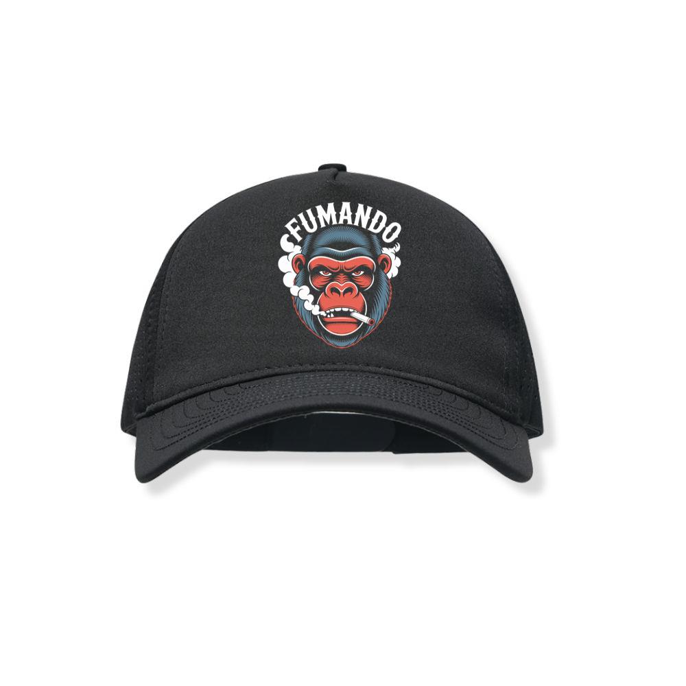 Fumando Gorilla Smoking Cigar Illustration Black Hat