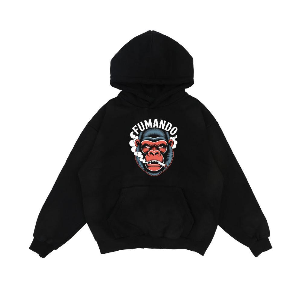 Fumando Gorilla Smoking Cigar Illustration Hoodie