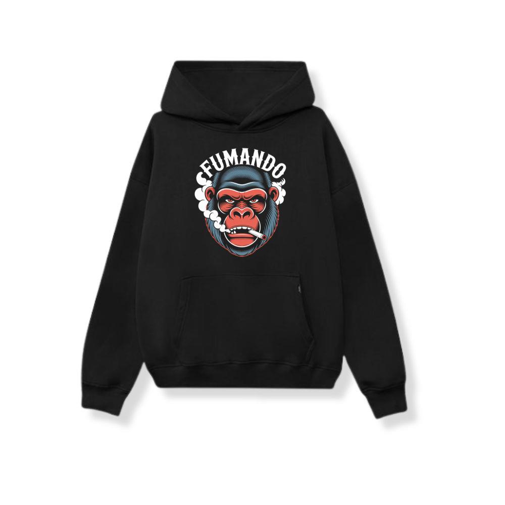 Fumando Gorilla Smoking Cigar Illustration Hoodie
