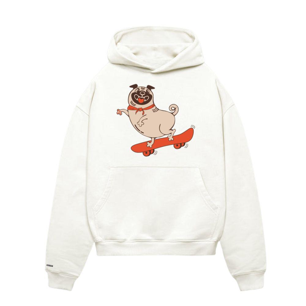 Funny animal character skateboarding pug dog Hoodies
