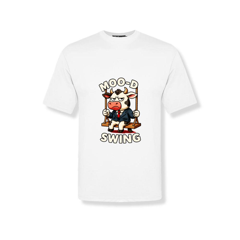 Funny Cow Cartoon Animal Mood Swing - Moo D Swing T-Shirt