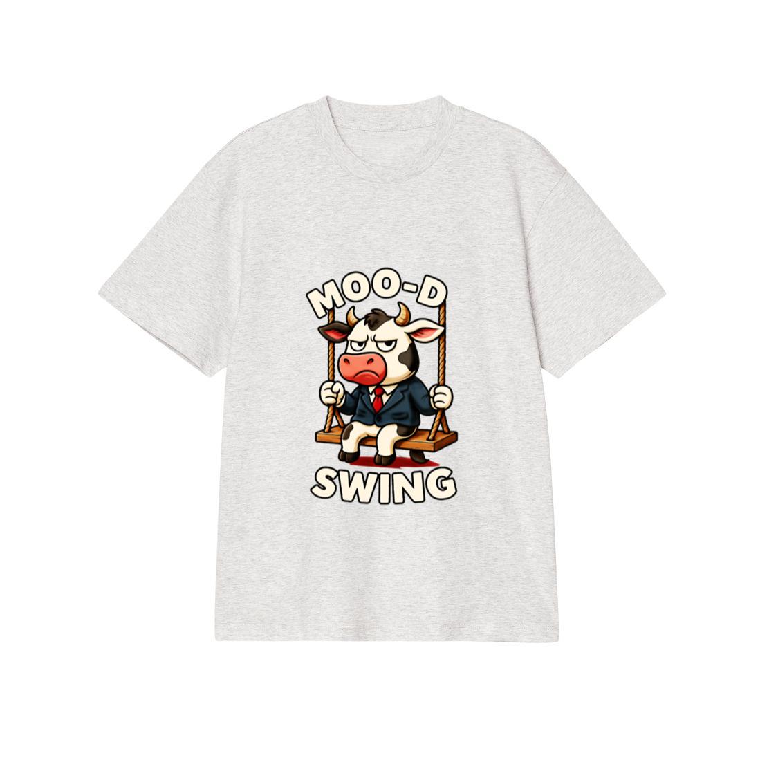 Funny Cow Cartoon Animal Mood Swing - Moo D Swing T-Shirt