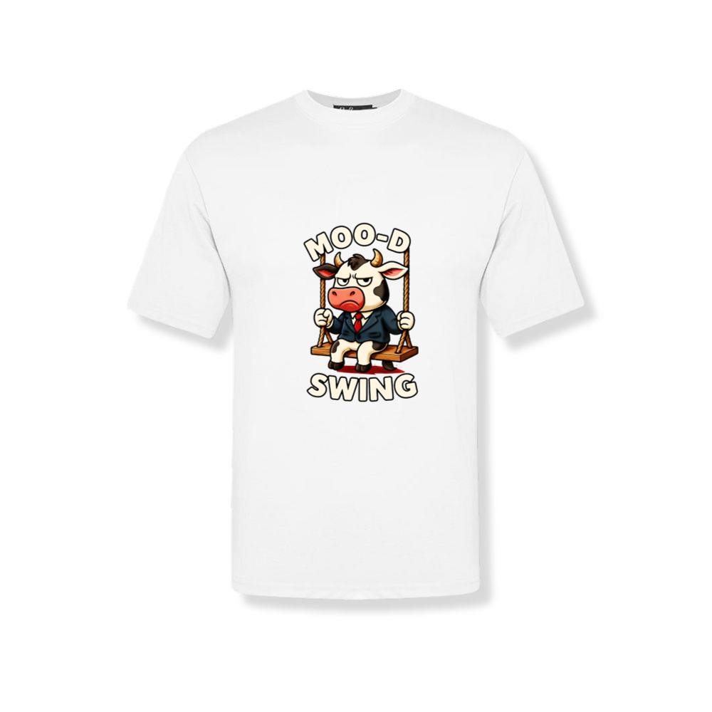 Funny Cow Cartoon Animal Mood Swing - Moo D Swing T-Shirts