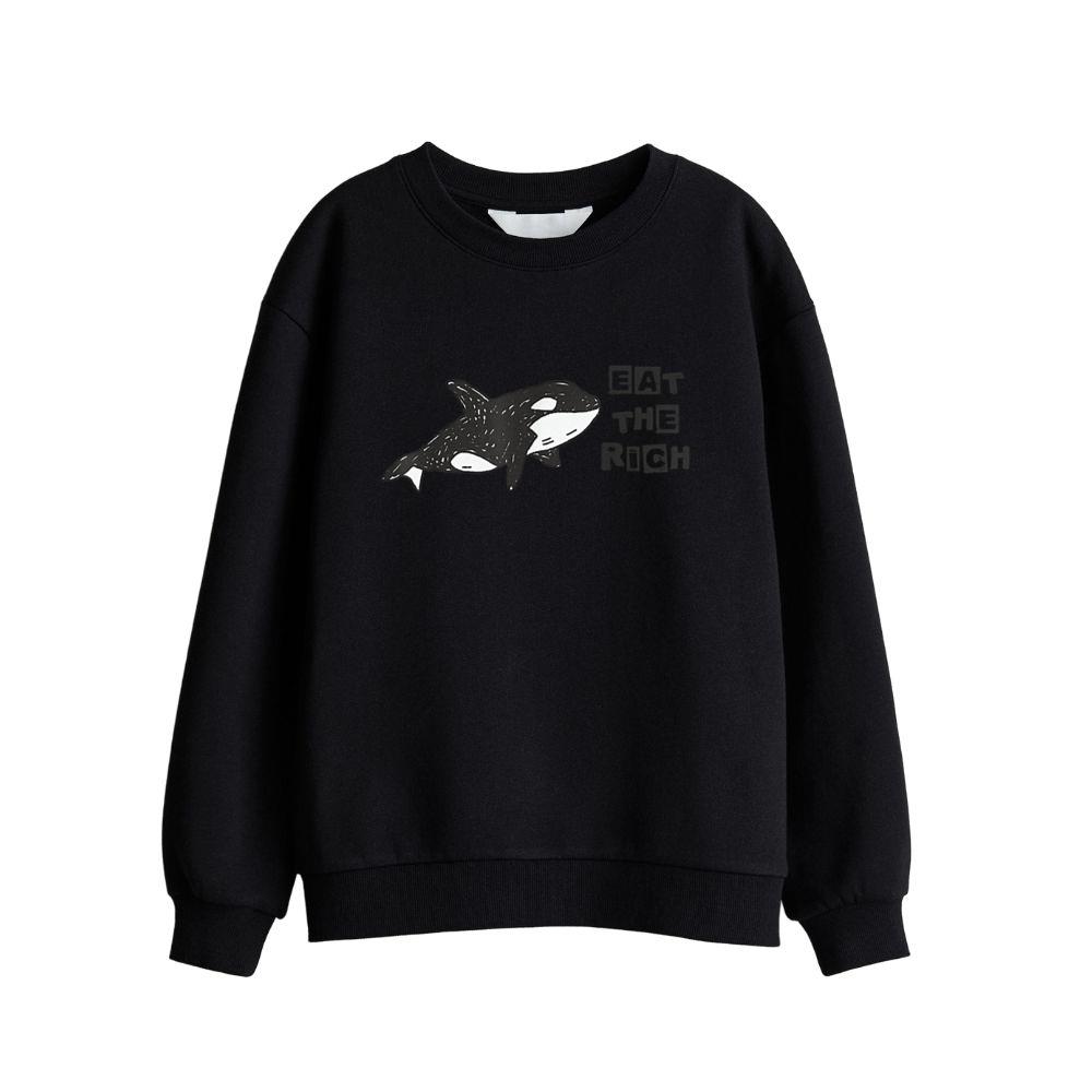 Funny Cute Orca Whale Eat The Rich Gladys Orca Revolutionary Sweatshirt