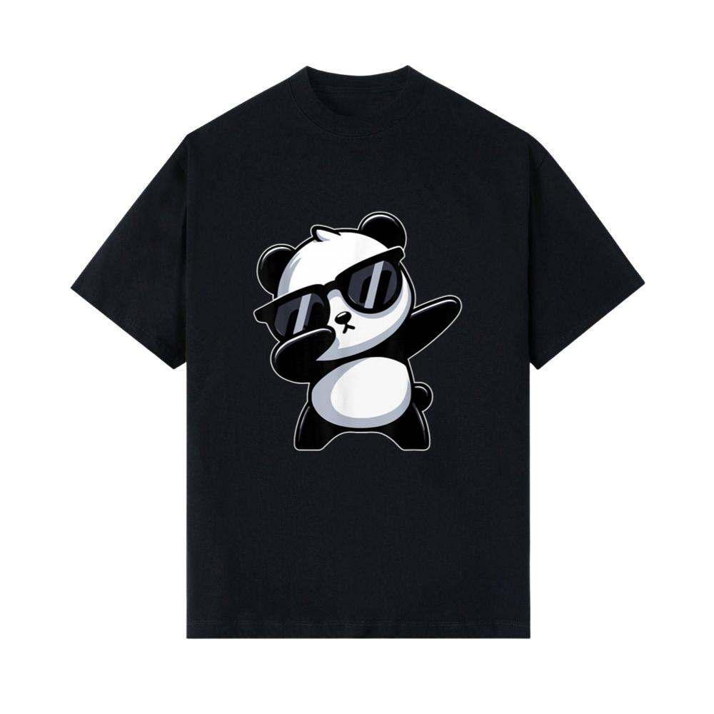 Funny Dabbing Panda With Sunglasses, Cool Panda Dab Dance T-Shirt, Small, Black 