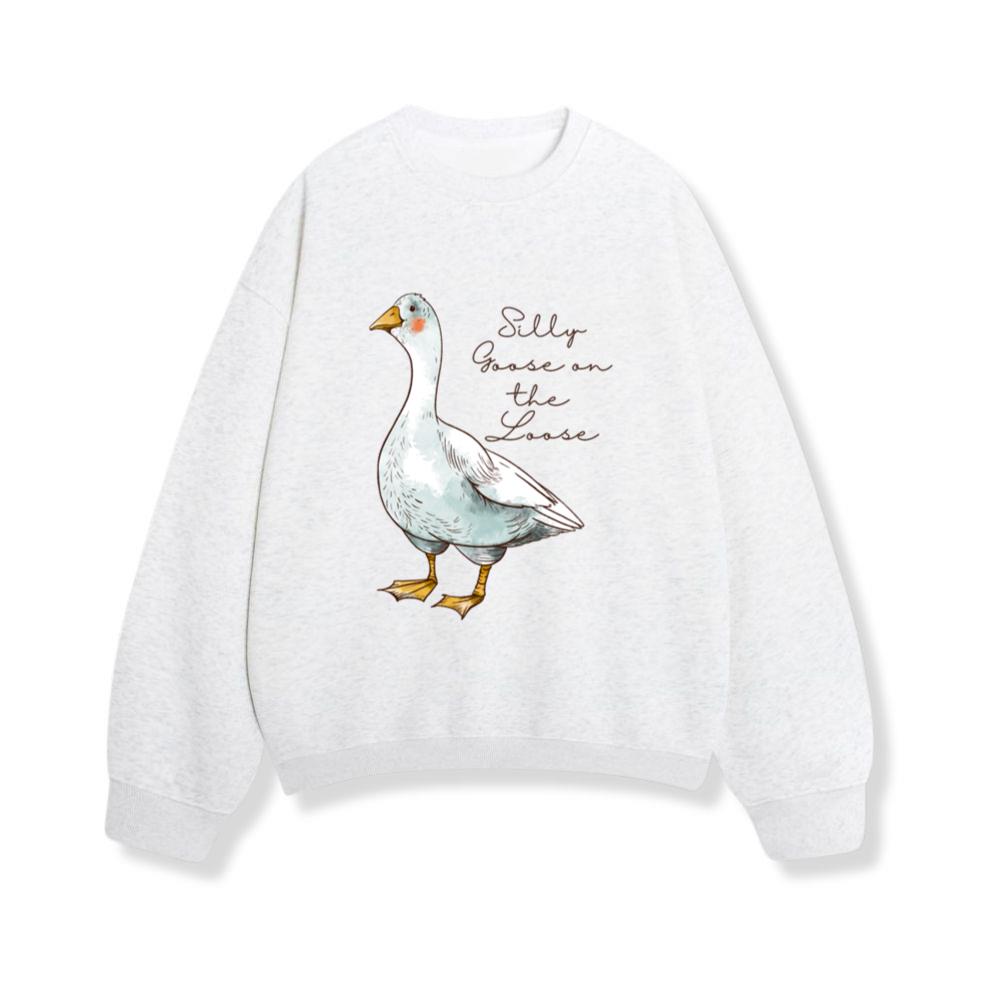 Funny Goose On The Loose Cute Animal Bird Love Sweatshirt