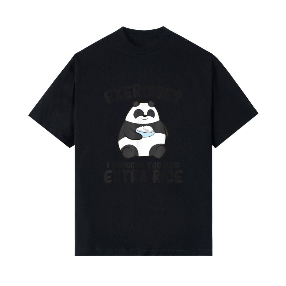 Funny Panda Exercise I Thought You Said Extra Rice T-Shirt 