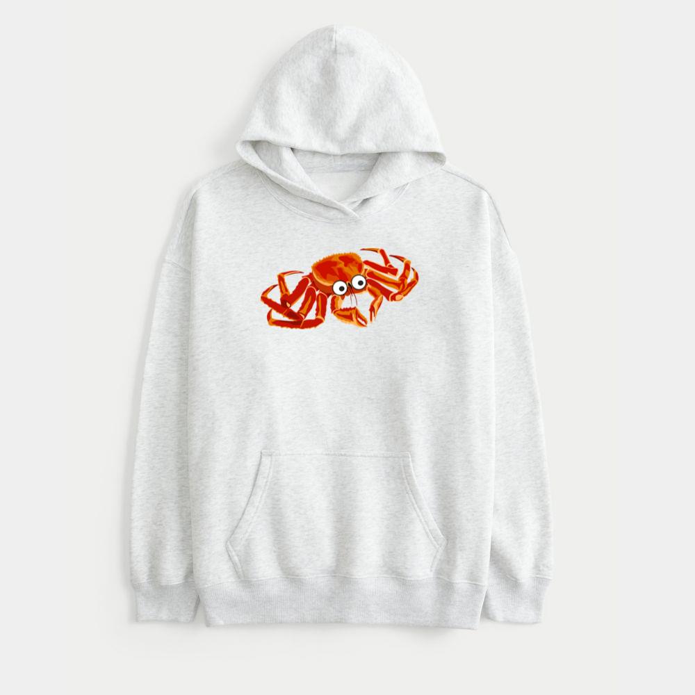 Funny Red Cartoon Crab Hoodie