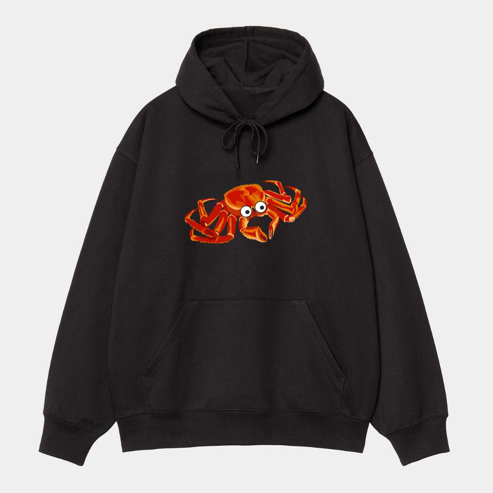 Funny Red Cartoon Crab Hoodie