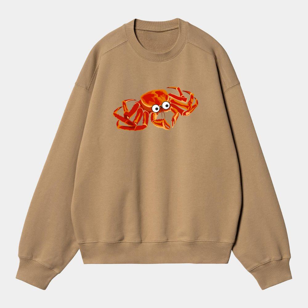 Funny Red Cartoon Crab Sweatshirt