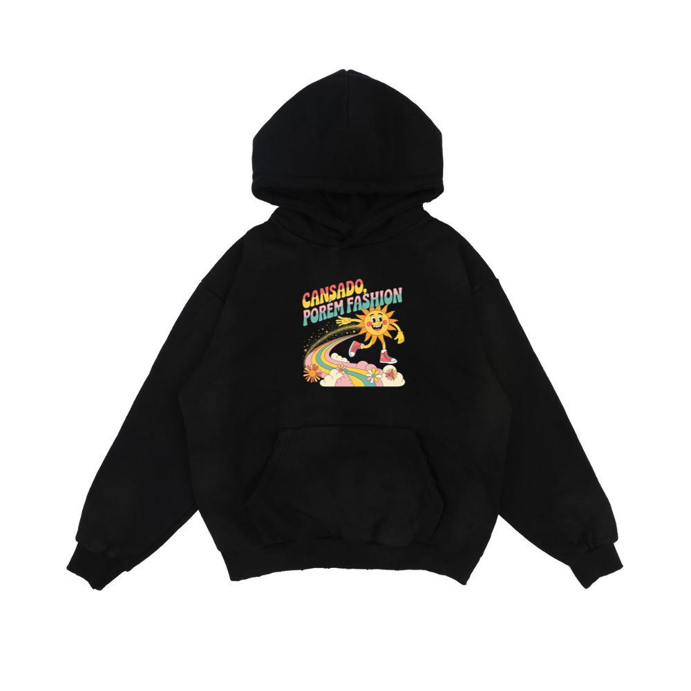 Funny Running Sun Retro Cartoon Design Hoodie