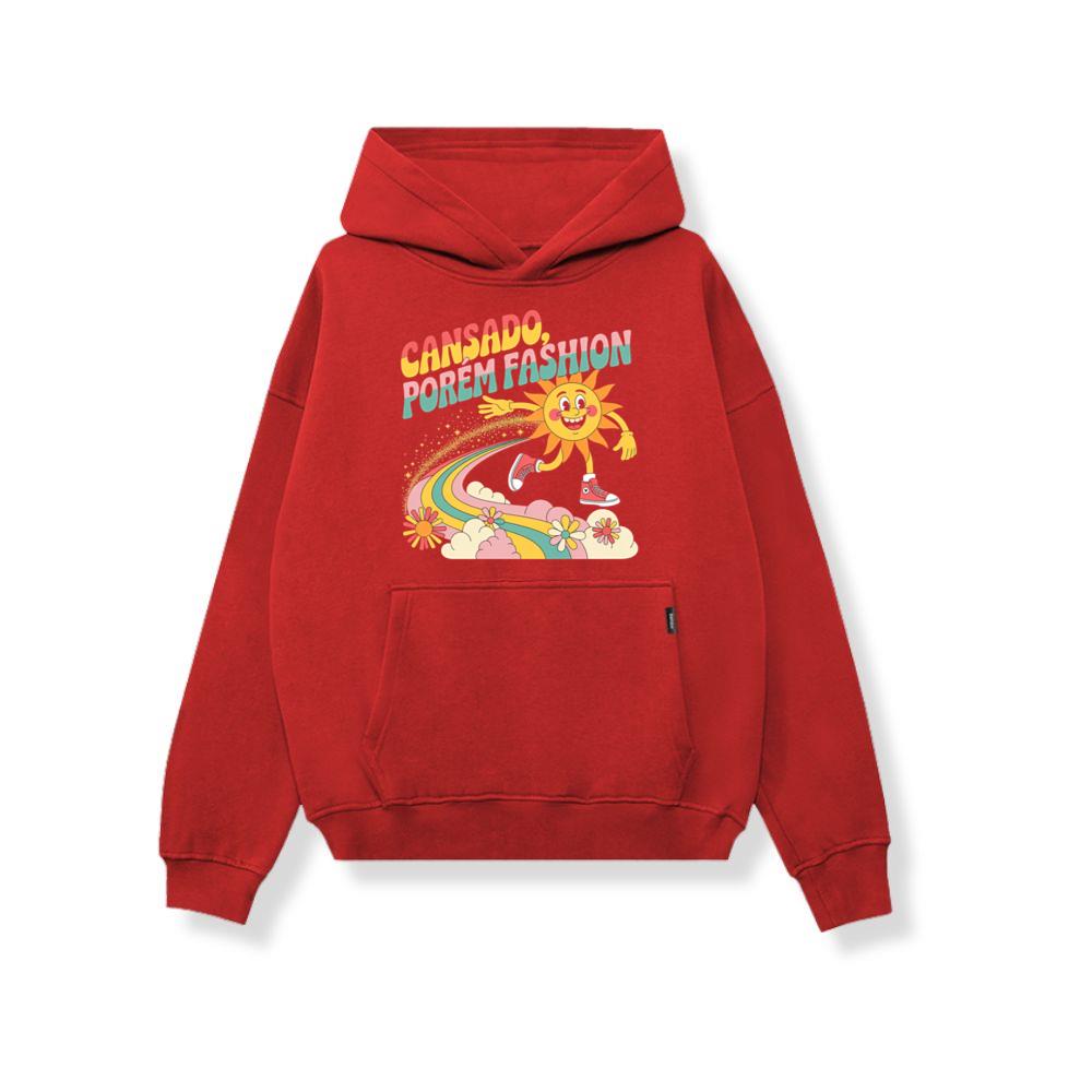 Funny Running Sun Retro Cartoon Design Hoodies 3