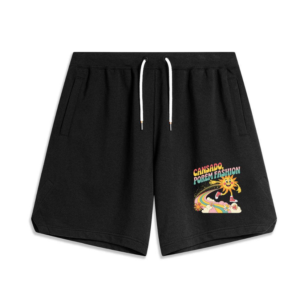 Funny Running Sun Retro Cartoon Design Men's Basketball Shorts