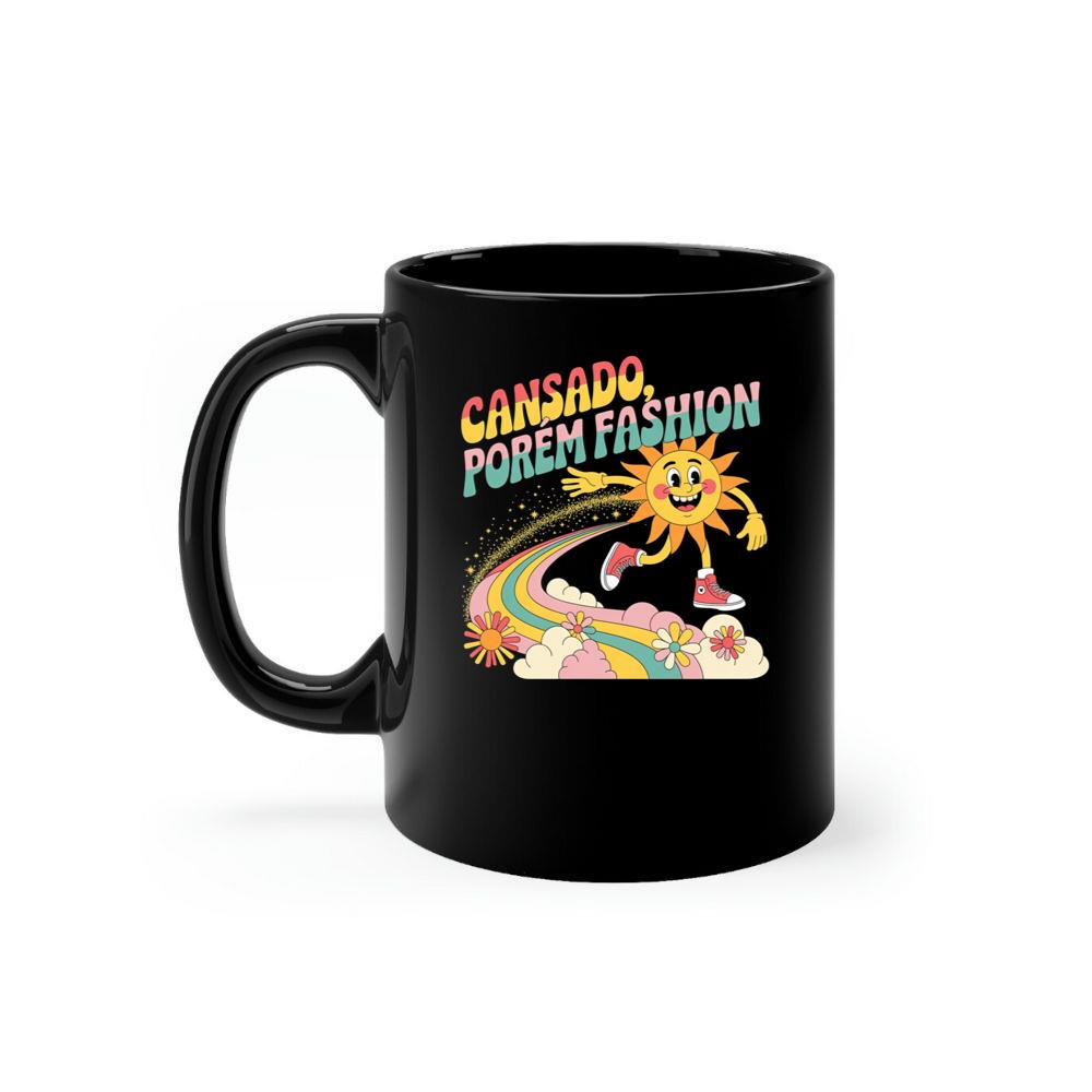 Funny Running Sun Retro Cartoon Design Mug