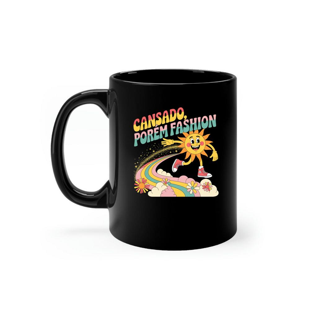 Funny Running Sun Retro Cartoon Design Mug